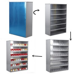 Cigarettes Retail Display Rack Aluminium Cigarettes Cabinet 6 Layers 10 Clips
