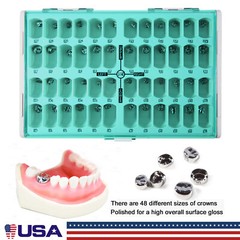 USA Dental Kids Crown Primary Molar Pediatric Crowns stainless steel 48 Sizes ty