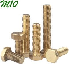 M10 – 1.5 Metric Solid Brass Full Thread Hex Head Bolts External Hexagon Screws
