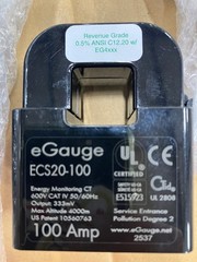 eGauge Split Core with CTid 100 Amp 600V CAT IV 50/60Hz ECS20-100 (LOT OF 3)