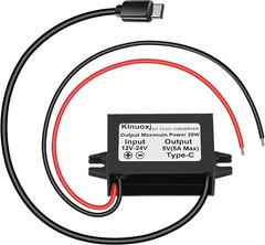 DC 12V/24V to 5V USB C Step down Converter Type-C Interface 5A 25W Waterproof Bu