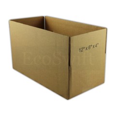 1-Box 12x6x4 EcoSwift Cardboard Packing Moving Shipping Box Corrugated Carton
