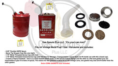 EAGLE Aftermarket Gas Spout KIT (high flow) w/ 1.75″ Metal Cap Vintage Fuel Cans