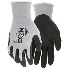 MCR Memphis Glove 9673XS NXG Foam Nitrile Dip Gloves, X-Small, Black/Gray
