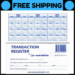 12 Checkbook Transaction Registers 2025-2026-2027 Calendars Check Book Bank …
