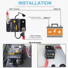 E9 50 Amp Circuit Breaker Surface Mount with Manual Reset | Waterproof IP67 P…