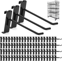 100 Pcs 8″ Heavy Duty Gridwall Hooks for Retail Display – Black