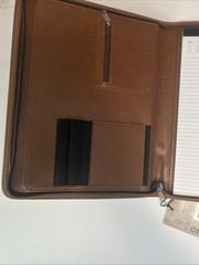 Pen Gear Executive Bonded Leather Professional Padfolio Notepad – Chestnut Brown