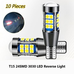 10X T15 24SMD 3030 LED Reverse Light Canbus Strobe for Car Backup Tail Lamp