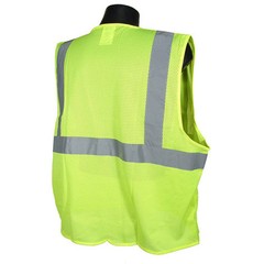 XXL Mesh Yellow High Visibility Class 2 Safety Vest With Zipper/ 2 Pockets SVZG