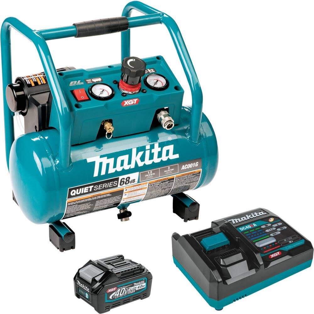 Makita 40V Max Xgt Brushless Cordless 2 Gallon Quiet Series Compressor Kit