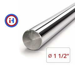 Induction Hardened Chrome Plated Steel Rod – 1 1/2″ Dia x 24″ length, 1045 steel