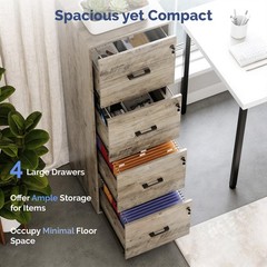 4-Drawer Tall File Cabinet with Independent Locks, Letter-Size Hanging Anti-Tip