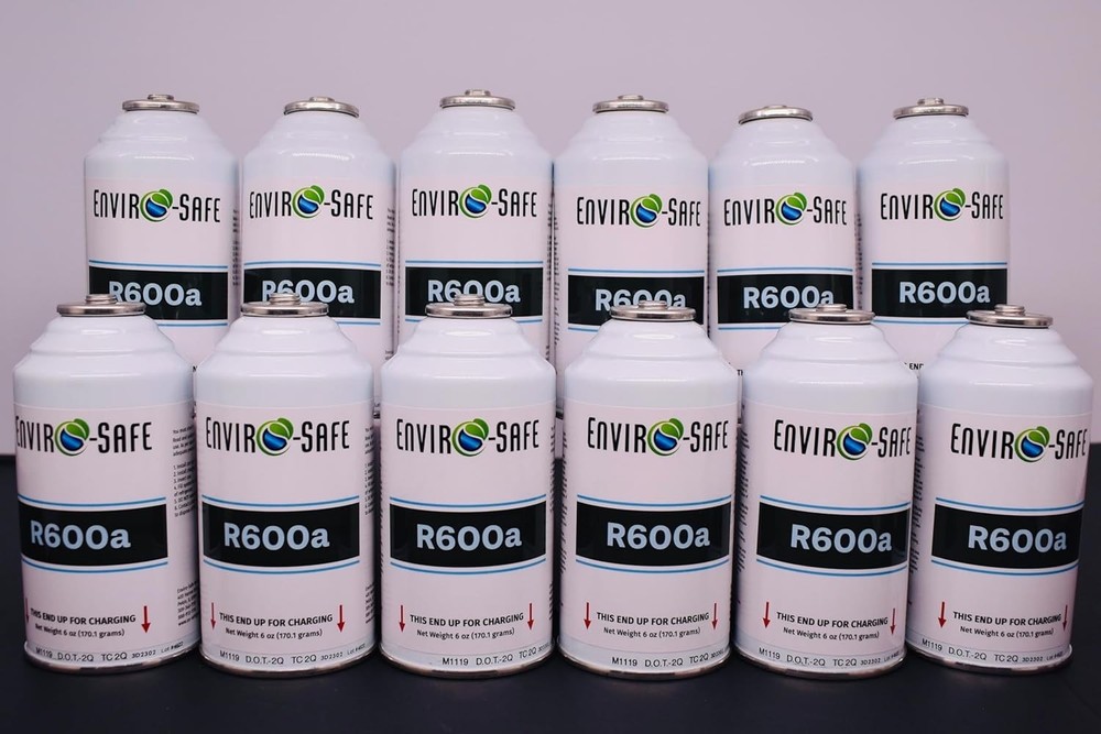 ENVIRO-SAFE 12 Cans- R600a Refrigerant – 6oz Inverted Piercing Style Top