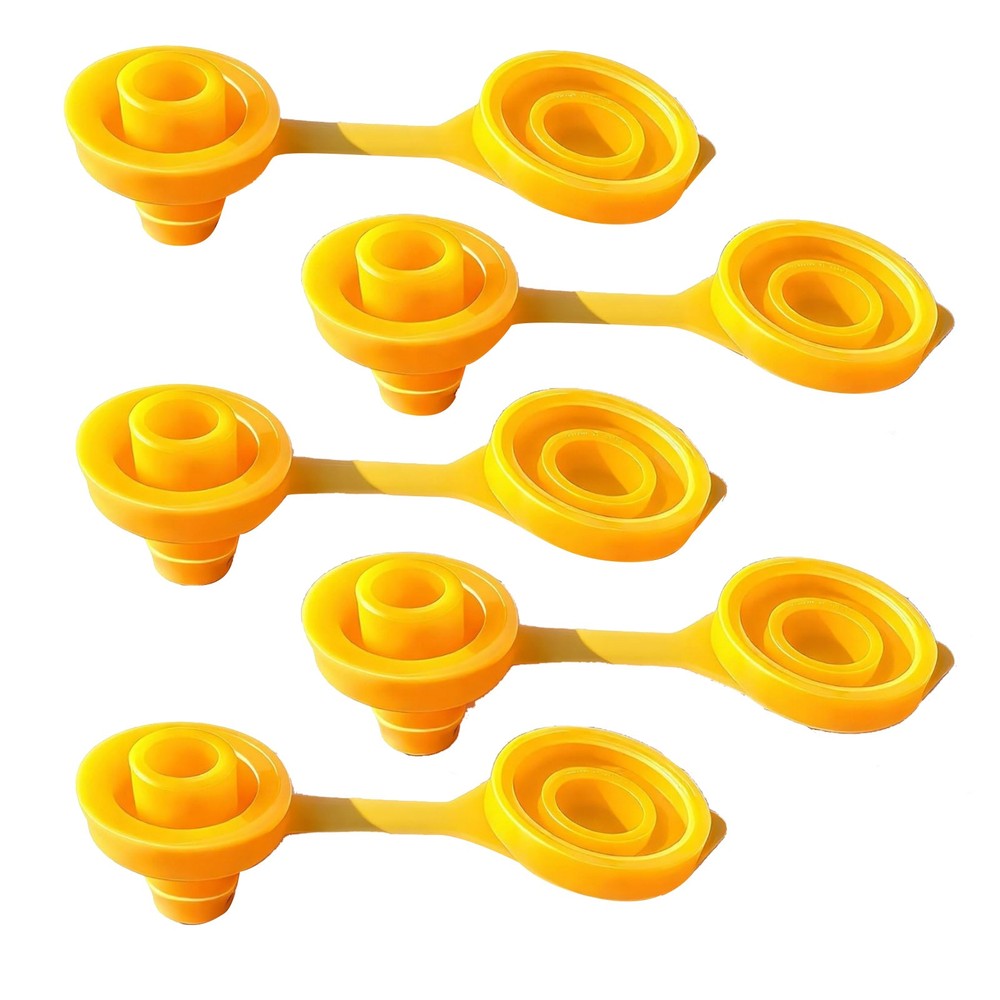 5PCS Yellow Plastic Gas Can Vent Caps 8mm Push-In Fit For Most Fuel Cans Jugs