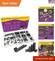 240-Pcs Metric Set Screws & Allen Keys – Robust Black Oxide Finished Kit