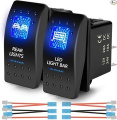 3-Pin/Blue UTV LED Rocker Switches Compatible with 570-1000 XP SXS Maverick X3 P