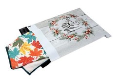 10×13 Merry Christmas Combo! Santa, Snowmen and Wreath Poly Mailers, Festive Gra