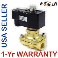 1/2 inch NORMALLY OPEN 220V-240V AC Brass Solenoid Valve NPT ONE-YEAR WARRANTY