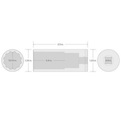 3/8 In. Drive X 15/16 In. Deep 12-Point Socket