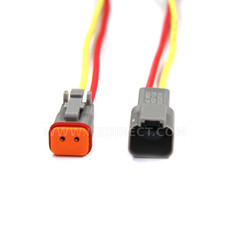 12 AWG Assembled Deutsch 2 Pin waterproof connector 6″ wire kit