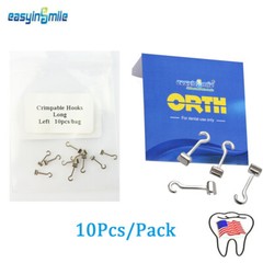 Dental Ortho Crimpable Hook Orthodontic Open Surgical Long Hook Right/Left 10Pcs
