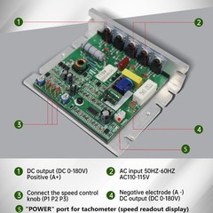 【US】 750W/550W 6000RPM Motor w/ Main Control Board for 0618 210 Mini Metal Lathe