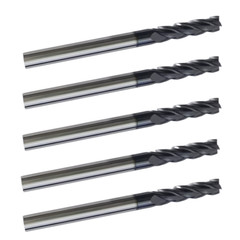 New 5 PCS – 1/4″ 4 FLUTE CARBIDE END MILL – TiALN COATED USA
