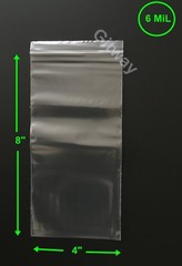 4″ x 8″ Heavy Duty 6 MIL Resealable Zip Top Lock 4×8″ 6 ML Clear Plastic Bags