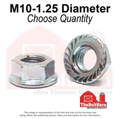M10-1.25 Class 10 JIS Hex Flange Nuts Zinc Fine Thread (Pick Quantity)
