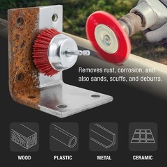 6 pc Abrasive Filament Nylon Bristle Drill Wheel and Cup Brush Set, 1/4″ Drill