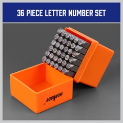 1/4″ Letter & Number Stamp Punch Set 36pc Hardened Steel Metal Wood Leather 6mm