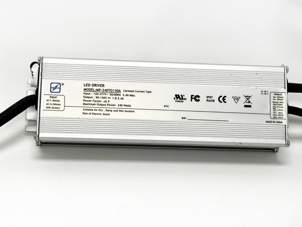 DRMA MP-240TG130A 240W Constant Current LED Driver AC120-277V DC90-130V 50/60Hz