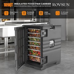 New 109 QT Hot Box Food Warmer, Insulated Food Pan Carrier with Wheels Stackable