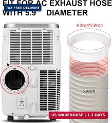 Portable AC Exhaust Hose Coupler 5.9 inch Air Conditioner Unit Vent Tube Connect