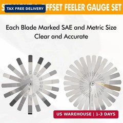 2PCS Feeler Gauges Set Stainless Steel Straight & Angled Thickness Gauge Tool SA