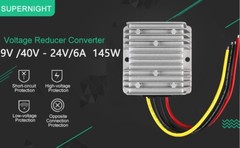 DC 9V-40V to DC 24V 6A 144W Buck Boost Converter Step Up/Down Regulator Reducer