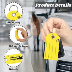 XUWAIDSGN 250 Pcs Yellow Key Tags with Labels and Rings: 1.38 X 2.76 Inches, 250