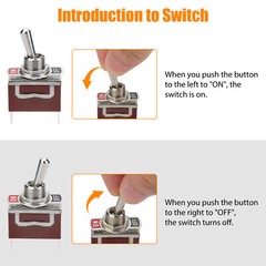 2 Pin SPST Heavy Duty Rocker Toggle Switch 20A 125V/15A 250V ON/OFF for Car Boat
