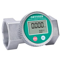 Waterproof 2 Inch Water Flow Meter, 16–160 GPM Digital Turbine Flowmeter with N
