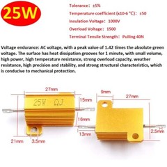 25W RX24 Aluminium Wire wound Power Resistors 5% J 0.01Ω 0.02Ω 0.2Ω to 300KΩ/Ohm