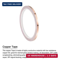 PATIKIL Copper Tape 0.24 Inch x 11 Yards 0.05 Thick Copper Foil Tape Single Side