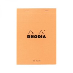 Rhodia Staplebound Blank Paper Notepad in Orange – 6 x 8.25 – NEW -R16000