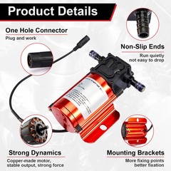12V Electric Fuel Transfer Pump Kit For Gas Diesel w/ Hose Clips Cables 120GPH