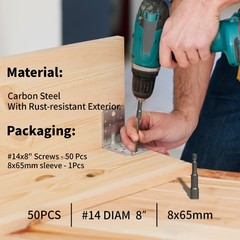 Heavy-Duty Green Timber Structural Wood Screws with Hex Socket 14*8″ Extra Long