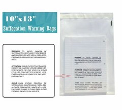 10×13 Clear Bags Suffocation Warning Self Seal Bag 1.5Mil -ST ShipMailers