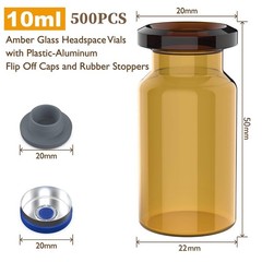 100/500/1000Pcs 10ml Clear Vials Headspace Vials Amber Glass Sample Vials w/ Cap