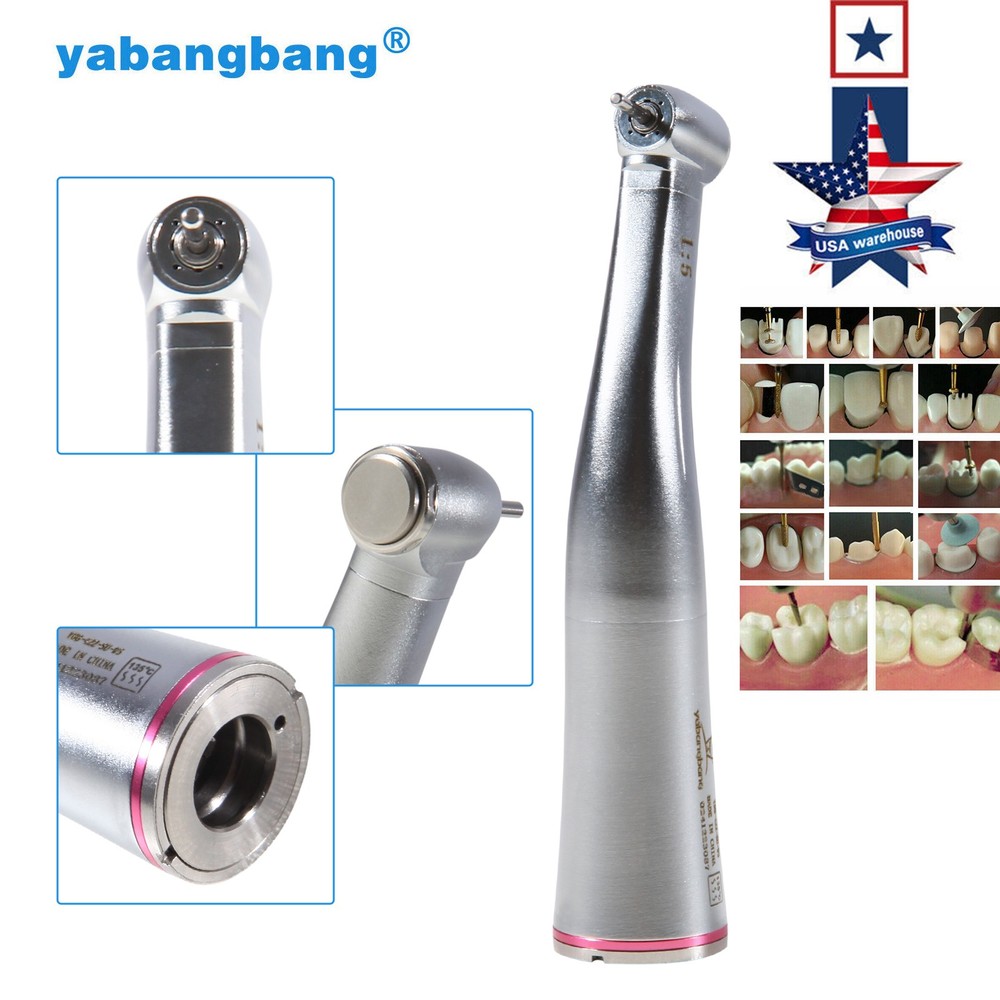 LED SANDENT Electric Handpiece 1:5 Contra Angle Fiber Optic High Speed