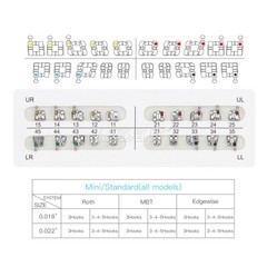 20X Dental Orthodontic Brackets Brace Metal Mini/Standard MBT/Roth 022 Hooks 345