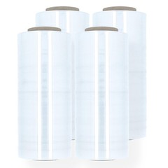 Blown Stretch Film Wrap 18″ x 1500′ x 80 Gauge Clear Hand Bundling 4 Rolls
